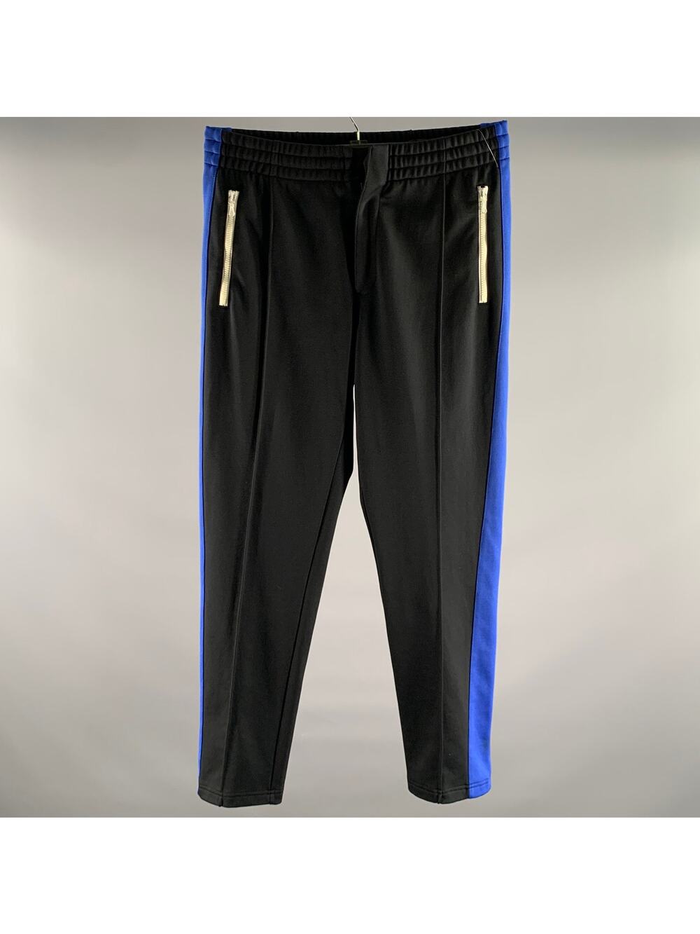RAG & BONE Size M Black Blue Side Stripe Cotton Polyester Sweatpants